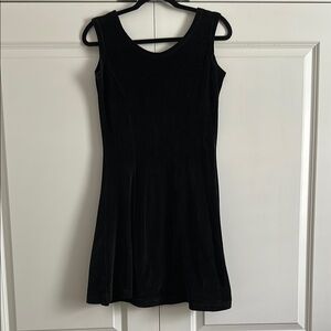 Black Velvet Sleeveless A-Line Mini Dress for Cocktail